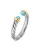 David Yurman Petite Cable Open Ring in Sterling Silver with 14K Yellow Gold, 3.4mm - 3