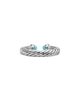 David Yurman Petite Cable Open Ring in Sterling Silver with 14K Yellow Gold, 3.4mm - 6