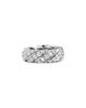 David Yurman Sculpted Cable Flex Band Ring in 18K White Gold with Diamonds, 7.5mm - 1