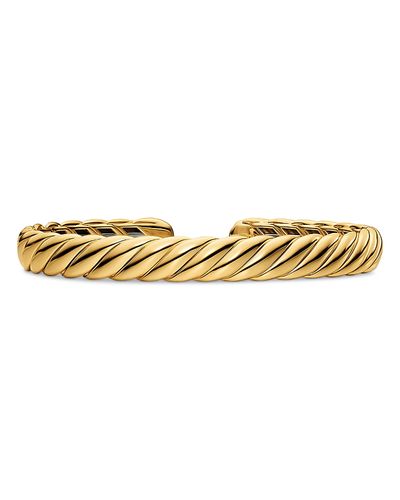 David Yurman Sculpted Cable Flex Bracelet in 18K Yellow Gold, 7.5mm
