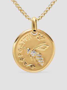 David Yurman Women's Aphrodite Medallion Amulet in 18K Yellow Gold with Diamonds, 28.3MM