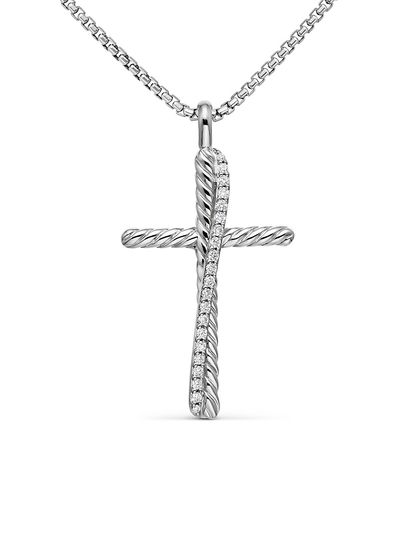 David Yurman Women's Crossover Cross Necklace in Sterling Silver