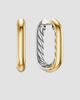 David Yurman Women's DY Madison Smooth Hoop Earrings in Sterling Silver with 14K Yellow Gold - 2