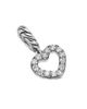 David Yurman Women's Micro Pavé Open Heart Amulet in Sterling Silver with Diamonds, 6.8MM - 3