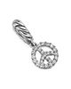 David Yurman Women's Micro Pavé Peace Sign Amulet in Sterling Silver with Diamonds, 7.6MM - 3