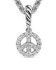 David Yurman Women's Micro Pavé Peace Sign Amulet in Sterling Silver with Diamonds, 7.6MM - 5