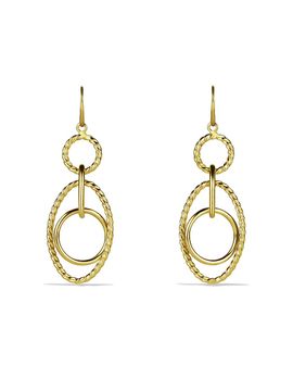 David Yurman Women's Mobile Chain Link Drop Earrings in 18K Yellow Gold, 37mm