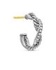 David Yurman Women's Petite Infinity Huggie Hoop Earrings in Sterling Silver with Diamonds, 3MM - 5