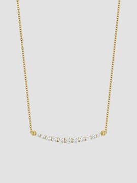David Yurman Women's Petite Pavé Tapered Bar Necklace in 18K Yellow Gold