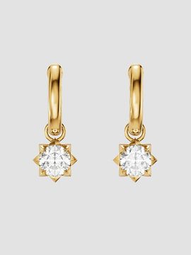 David Yurman Women's Petite Pave Stone Drop Earrings in 18K Yellow Gold with Diamonds, 4.5MM