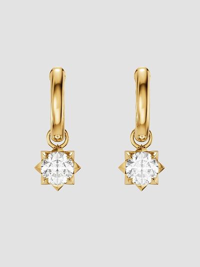 David Yurman Women's Petite Pave Stone Drop Earrings in 18K Yellow Gold with Diamonds, 4.5MM