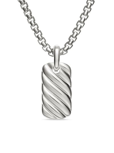 David Yurman Women's Petite Sculpted Cable Tag in Sterling Silver, 24MM