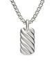 David Yurman Women's Petite Sculpted Cable Tag in Sterling Silver, 24MM - 5