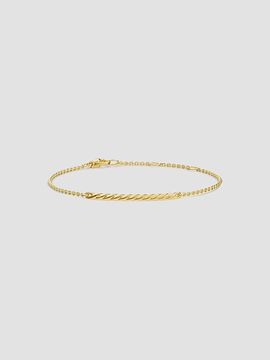 David Yurman Women's Sculpted Cable Bar Chain Bracelet in 18K Yellow Gold, 2MM