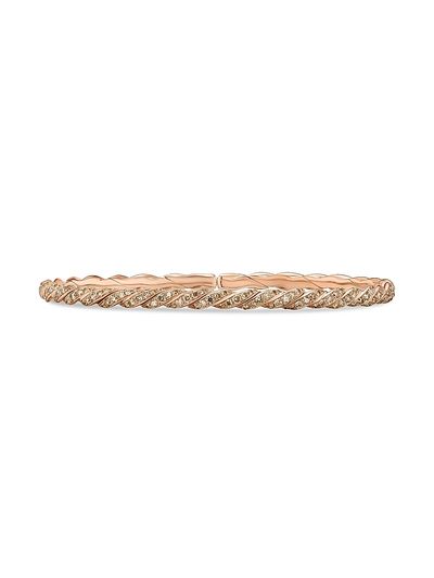 David Yurman Women's Sculpted Cable Flex Bracelet in 18K Rose Gold