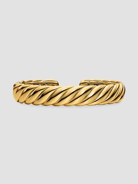 David Yurman Women's Sculpted Cable Flex Bracelet in 18K Yellow Gold, 11MM