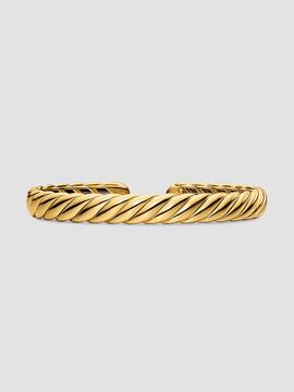 David Yurman Women's Sculpted Cable Flex Bracelet in 18K Yellow Gold, 7.5MM