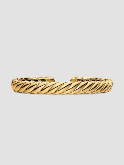 David Yurman Women's Sculpted Cable Flex Bracelet in 18K Yellow Gold, 7.5MM