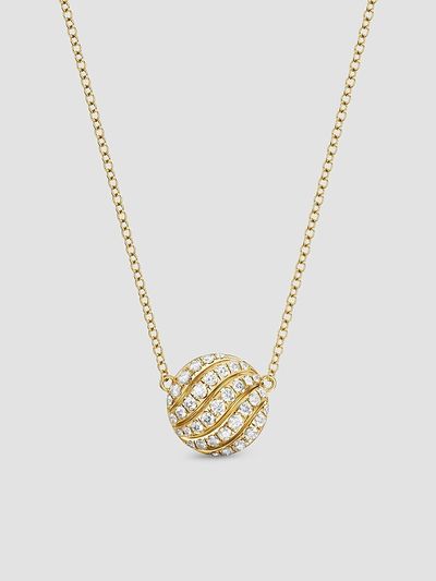 David Yurman Women's Sculpted Cable Pendant Necklace in 18K Yellow Gold