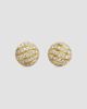 David Yurman Women's Sculpted Cable Stud Earrings in 18K Yellow Gold with Diamonds, 9MM - 1