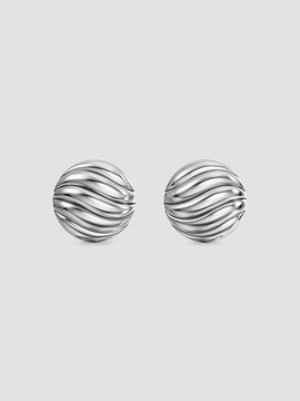 David Yurman Women's Sculpted Cable Stud Earrings in Sterling Silver, 9MM