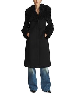 Dawn Levy Dawn Levy Athena Shearling Trim Coat