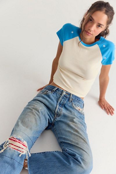 Daydreamer Daydreamer Star Cropped Raglan Sleeve Tee