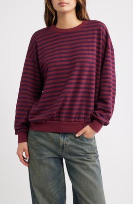 Daydreamer Daydreamer Stripe Terry Oversized Sweatshirt