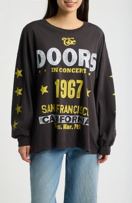 Daydreamer Daydreamer The Doors Gig Poster Oversized Long Sleeve Graphic Tee