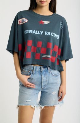 Daydreamer Daydreamer Yonkers Speedway Cropped Graphic T-Shirt