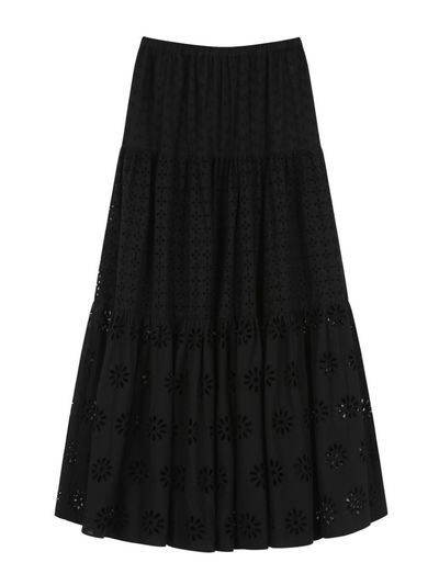 DAZE DAYZ EBONY MAXI TIERED SKIRT