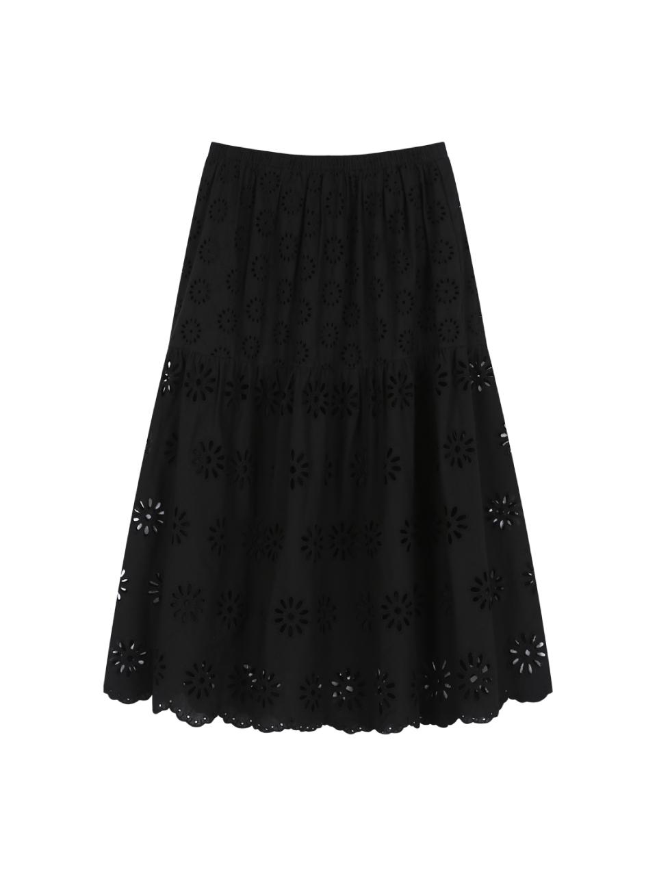 DAZE DAYZ EBONY MIDI TIERED SKIRT