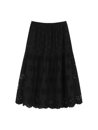 DAZE DAYZ EBONY MIDI TIERED SKIRT