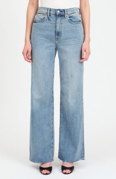 DAZE DAZE Far Out Raw Hem High Waist Wide Leg Jeans