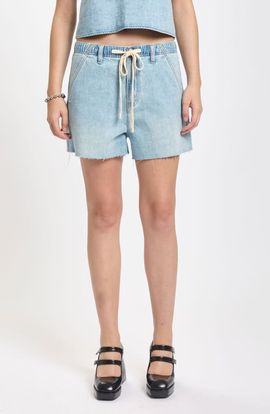 DAZE DAZE Poolside Denim Cutoff Drawstring Shorts