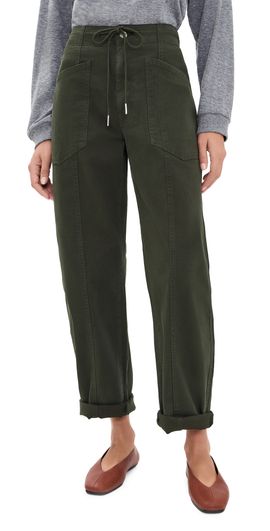 DAZE DAZE Villa Drawstring Barrel Pants Fern