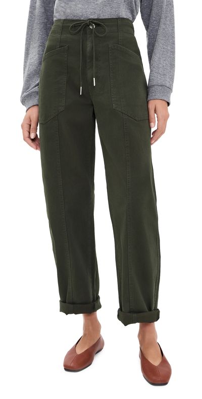 DAZE DAZE Villa Drawstring Barrel Pants Fern