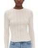 DAZE DAZE Waverly Pointelle Crewneck Tee Cloud Dancer - 1