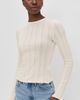 DAZE DAZE Waverly Pointelle Crewneck Tee Cloud Dancer - 2
