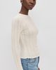 DAZE DAZE Waverly Pointelle Crewneck Tee Cloud Dancer - 4