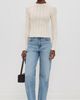 DAZE DAZE Waverly Pointelle Crewneck Tee Cloud Dancer - 5