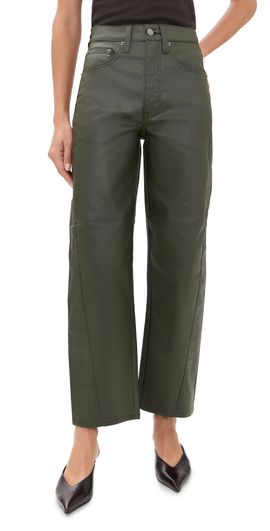DAZE DAZE Westward High Rise Seamed Barrel Jeans Coated Fern
