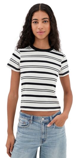 DAZE DAZE Zuma Striped Tee Scarlet Stripe
