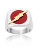 DC Comics DC Comics Stainless Steel Justice League Superhero Logo Ring Jewelry, The Flash, Size 10 - 1