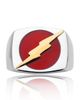 DC Comics DC Comics Stainless Steel Justice League Superhero Logo Ring Jewelry, The Flash, Size 10 - 3