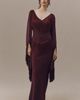 De La Vali Cristal Fringed V-Neck Maxi Dress - 1