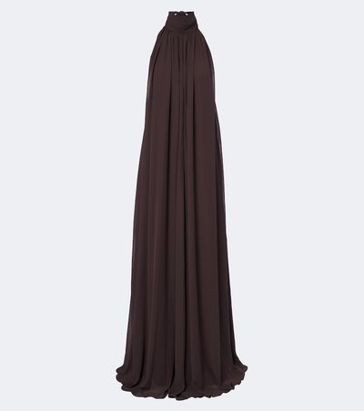 De La Vali De La Vali Adela halterneck chiffon maxi dress