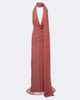 De La Vali De La Vali Amora ruched scarf-detail lace maxi dress - 1