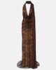 De La Vali De La Vali Amora scarf-detail ruched lace maxi dress - 1
