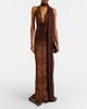 De La Vali De La Vali Amora scarf-detail ruched lace maxi dress - 2